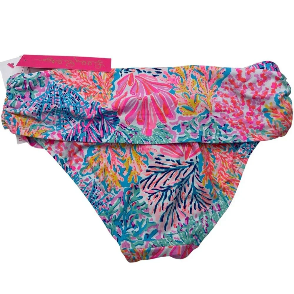 Lilly Pulitzer SPLASH DANCE LAGOON SARONG HIPSTER Swimsuit Bikini Bottom Size 2‎